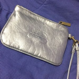 Coach silver wristlet coin purse